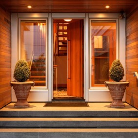 opções de idéias de portas de madeira de entrada