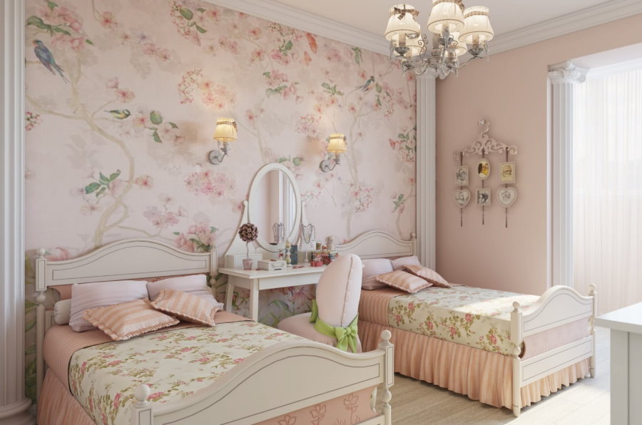 Папирне тапете за дечији кревет у стилу класике