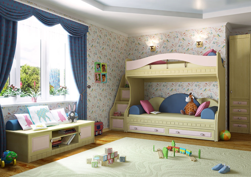 habitación infantil con litera