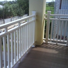 Plastic railing of the open balcony