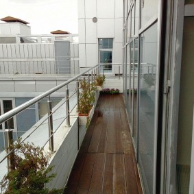Long balcony of small width