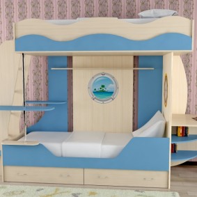 Patrová postel v mořském stylu