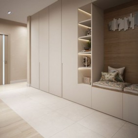 Muebles minimalistas para el pasillo del apartamento.