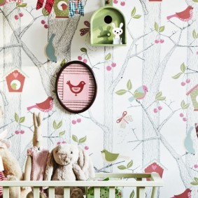 Decorazioni murali birdhouse in una camera per bambini