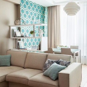 Turquoise accents in a bright room