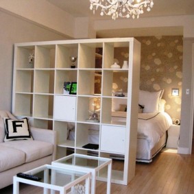 Open bookcase with square shelves