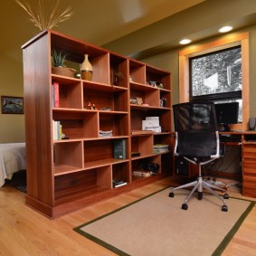 Massive shelving in a teenager's room