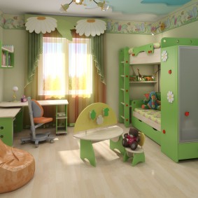 náhlavná súprava v fotografickom dizajne detskej izby