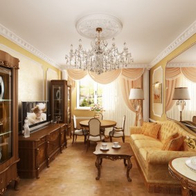 Klassiska möbler i ett litet vardagsrum