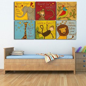 dipinti per l'arredamento della camera dei bambini