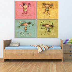 pinturas para decoración de fotos de habitación de niños
