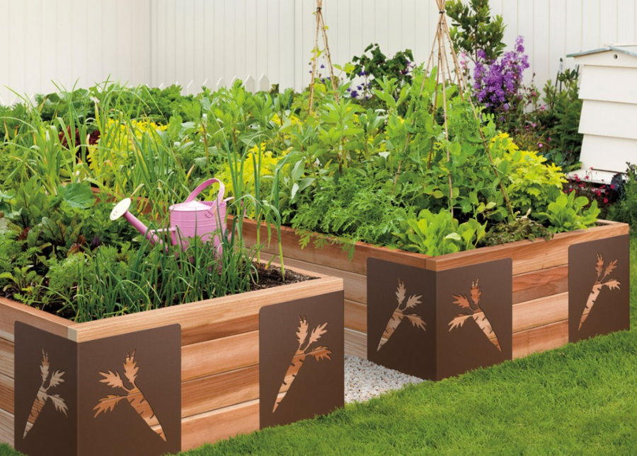 Beautiful garden beds from wooden boards