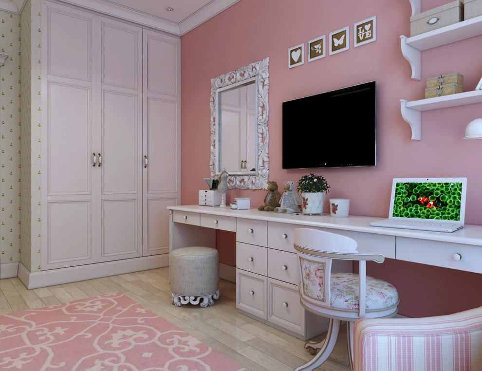 Nábytek pro dívčí pokoj v neoklasicistním stylu