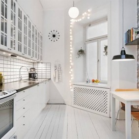 papel de parede para uma pequena cozinha idéias interiores
