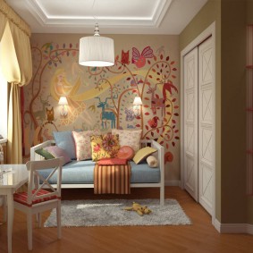 papel de parede nas idéias de decoração de quarto de crianças