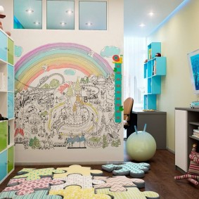 papel de parede no design da foto do quarto das crianças