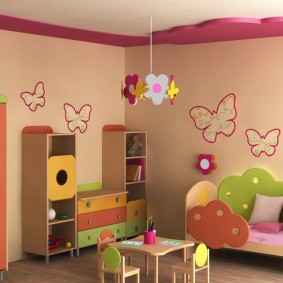 papel de parede no design da foto do quarto das crianças