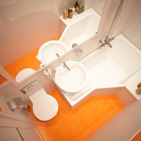 el diseño del lavabo sobre el baño