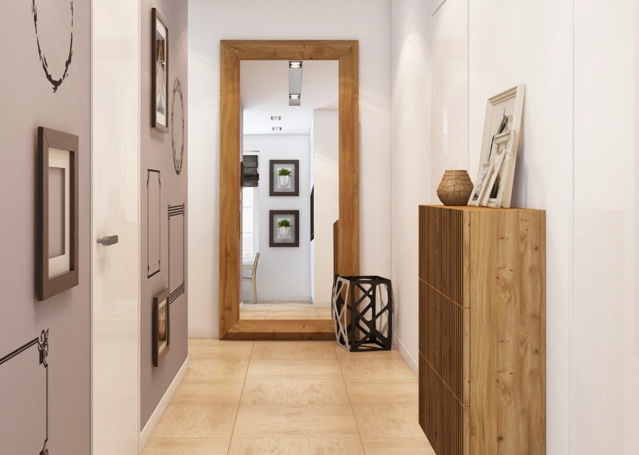 Keramisk gulv i gangen i en moderne stil