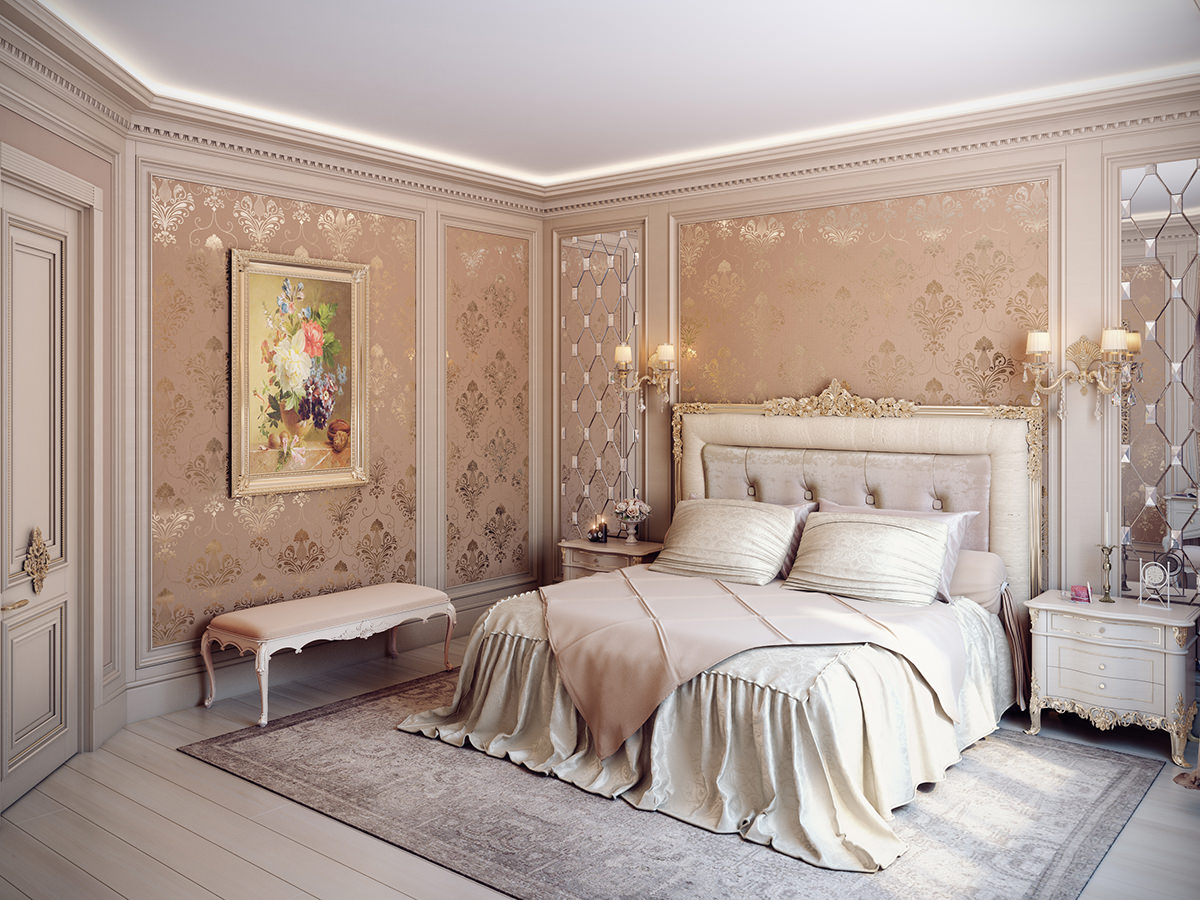klasyczna sypialnia