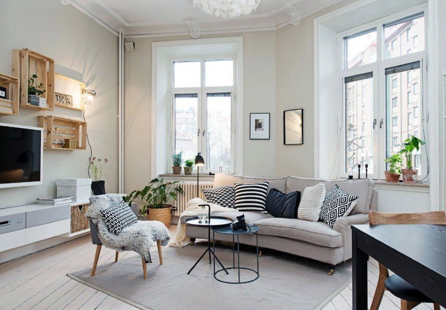 Wohnzimmermöbel im skandinavischen Stil